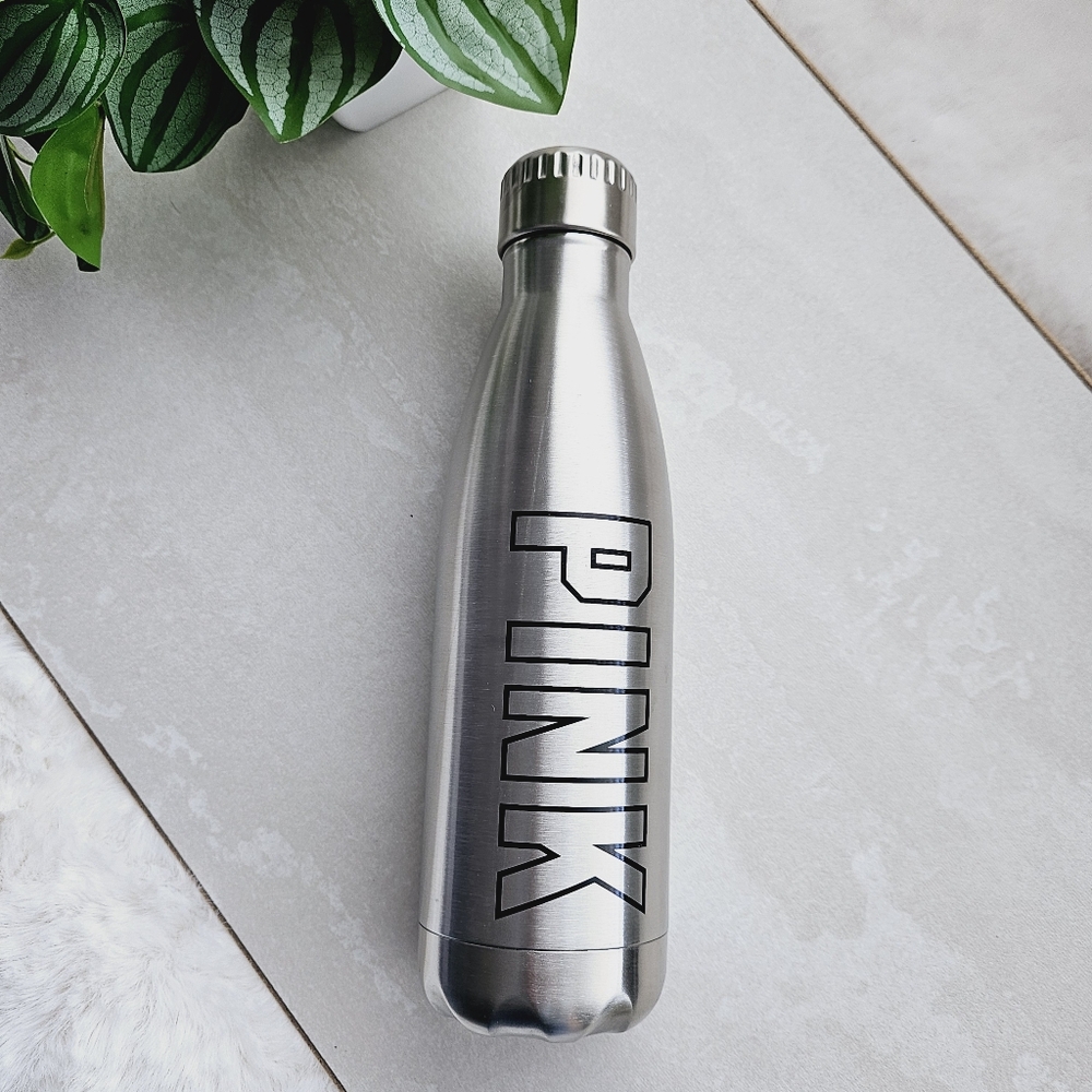 🆕️PINK Victoria's Secret Metal Thermal Water Bottle 17 OZ